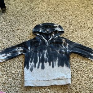 Unisex Art Class navy blue and gray tie dyed hoodie sweatshirt size 5